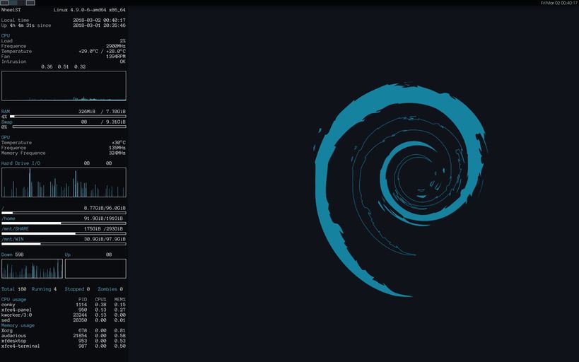 Minimal Debian XFCE desktop